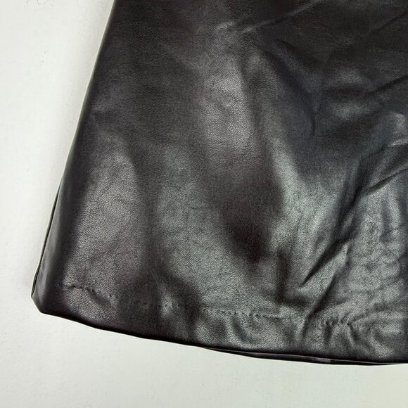 Abercrombie & Fitch Vegan Leather Mini Skort Skirt Black Size Small S EUC - Picture 2 of 12